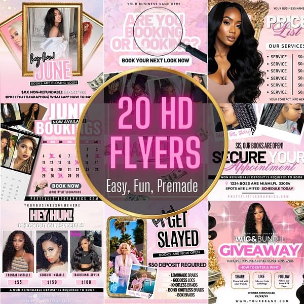 Beauty Canva DIY Flyer Bundle for small businesses